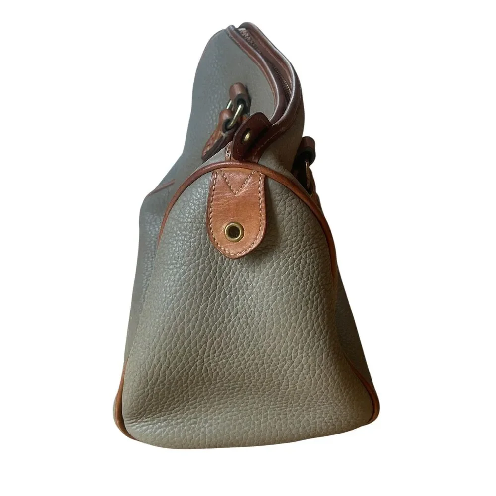 VTG Dooney & Bourke All Weather Leather Satchel Taupe Tan Doctor Bag Made in USA - Picture 6 of 8